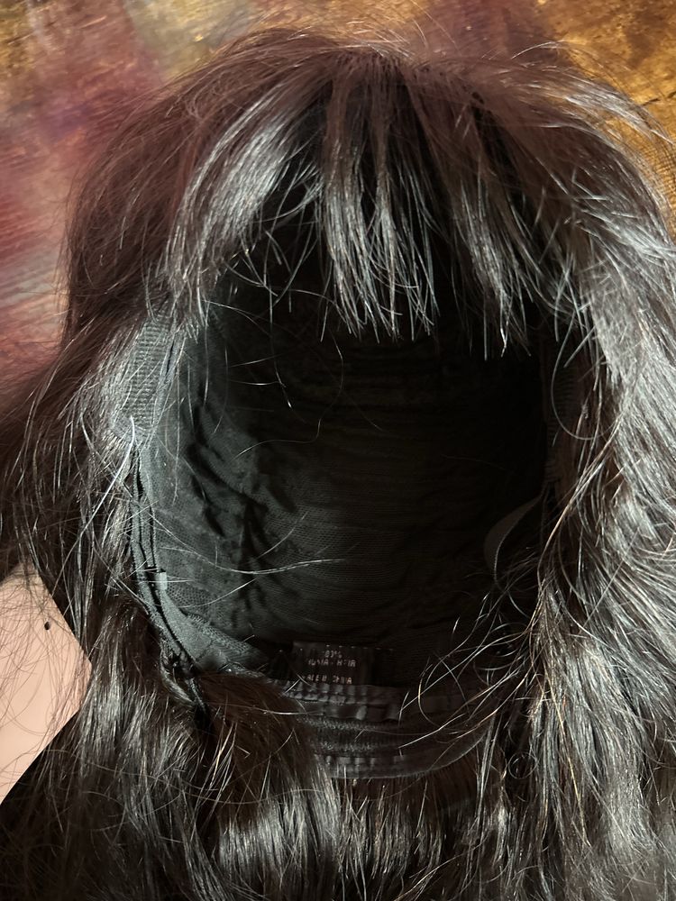 Peruka z grzywką długie włosy naturalna ludzki włos wig human hair