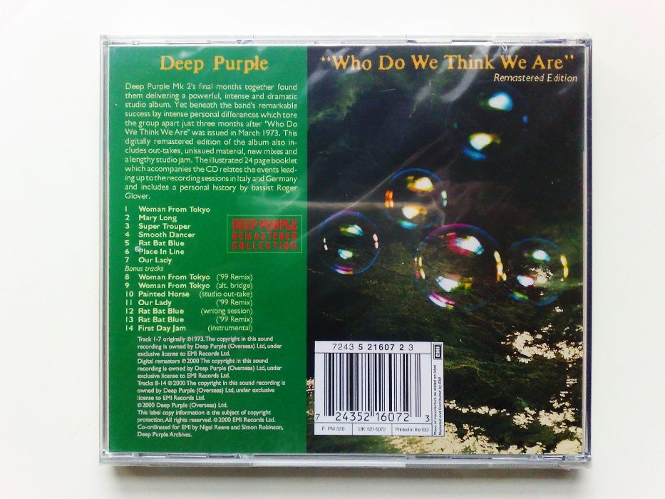 CD_®Deep Purple 1973/2000 - Who Do We Think We Are_/ЗАПЕЧАТАН/