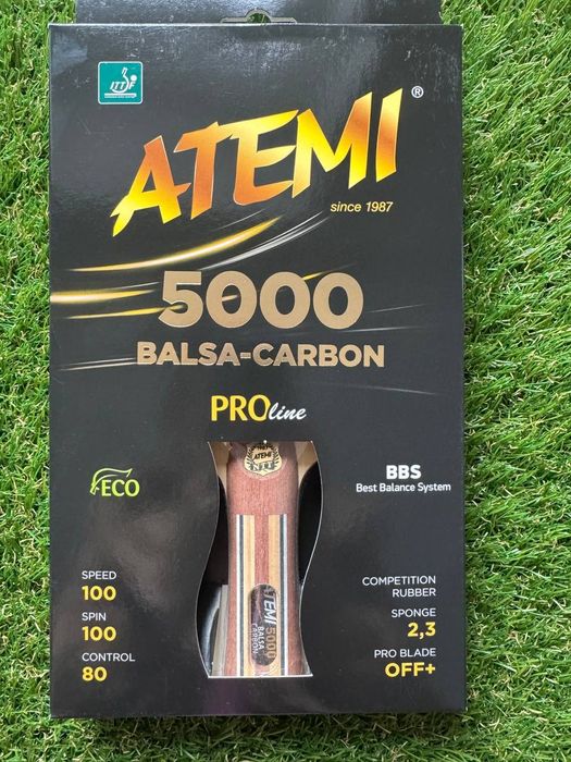 Ракетка для настільного тенісу Atemi 5000 PRO Balsa-Carbon ECO-Line