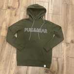 męska bluza z kapturem pull&bear khaki biały XXS
