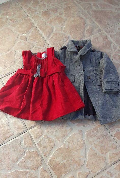 Conjunto vestido e casaco menina 6 meses
