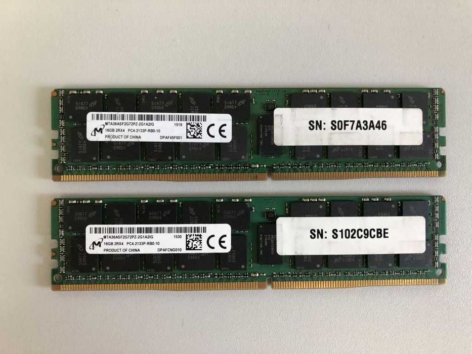 Оперативна пам'ять Micron 32GB (16+16GB) DDR4 PC4-2133P RDIMM ECC