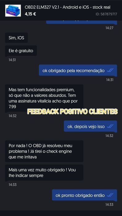 OBD2 ELM327 V2.1 - Android - Artigo novo e selado