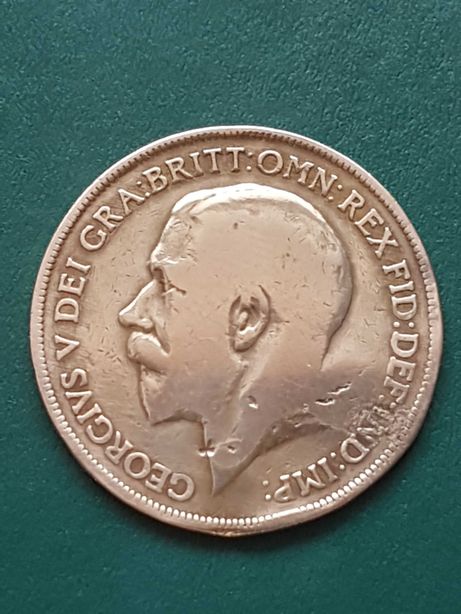 1920 One Penny Wielka Brytania Anglia Stare monety GEORGIVS V DEI GRA