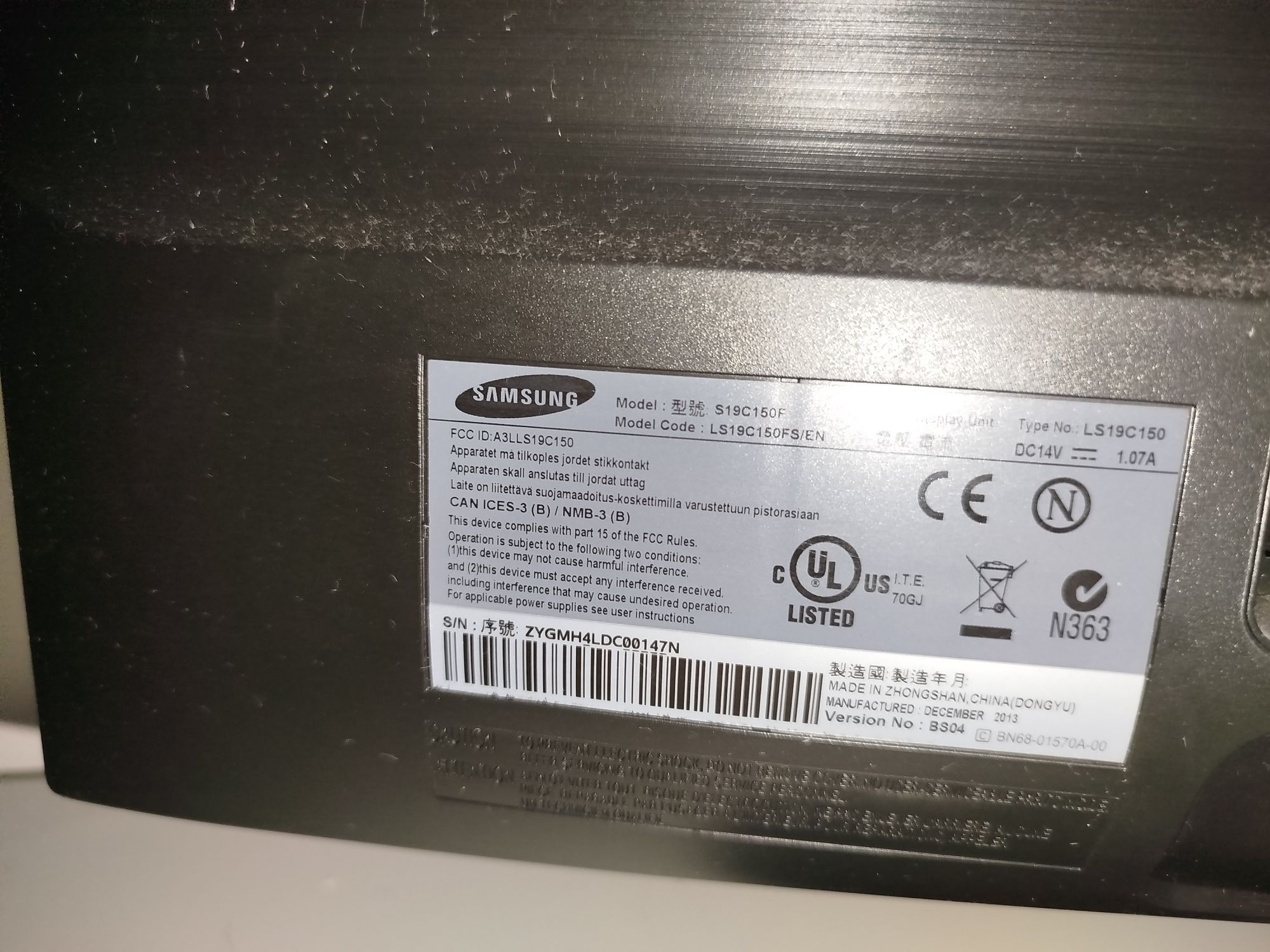 Monitor Samsung s19c150f