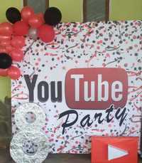 Баннер, фотозона YouTube party.