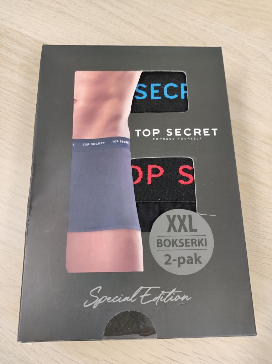 Bokserki męskie Top Secret XXL 2pak czarne nowe