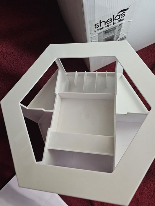 Organizer na kosmetyki biały obrotowy organizer 360 stopni