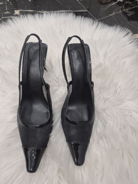 Szpilki eleganckie buty na obcasie h&m 38 czarne