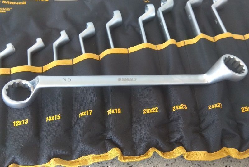 Ключи накидные 12шт 6-32мм Sigma 6010061 satine чехол. Набір ключів