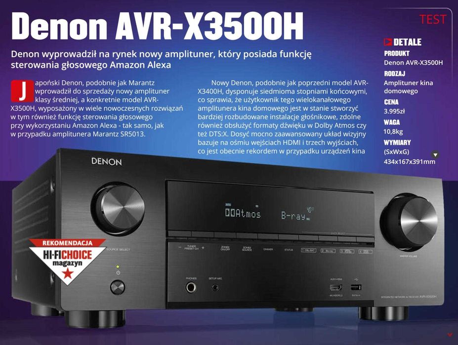 Amplituner Kina Domowego Denon AVR-X3500H