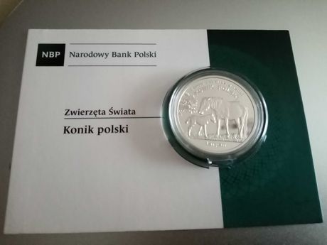 OBNIŻKA. Srebrna moneta kolekcjonerska - 20 zł - KONIK POLSKI
