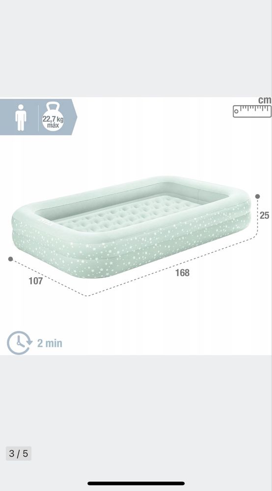 Materac Łóżko dla dziecka dziecięce INTEX 66810 + Pompka + Torba