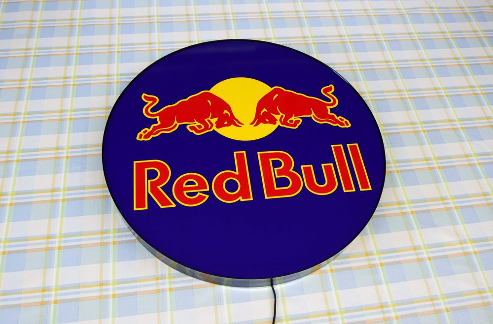 LED Neon RED BULL, Podświetlana reklama, Logo świecące 3D LED, Prezent