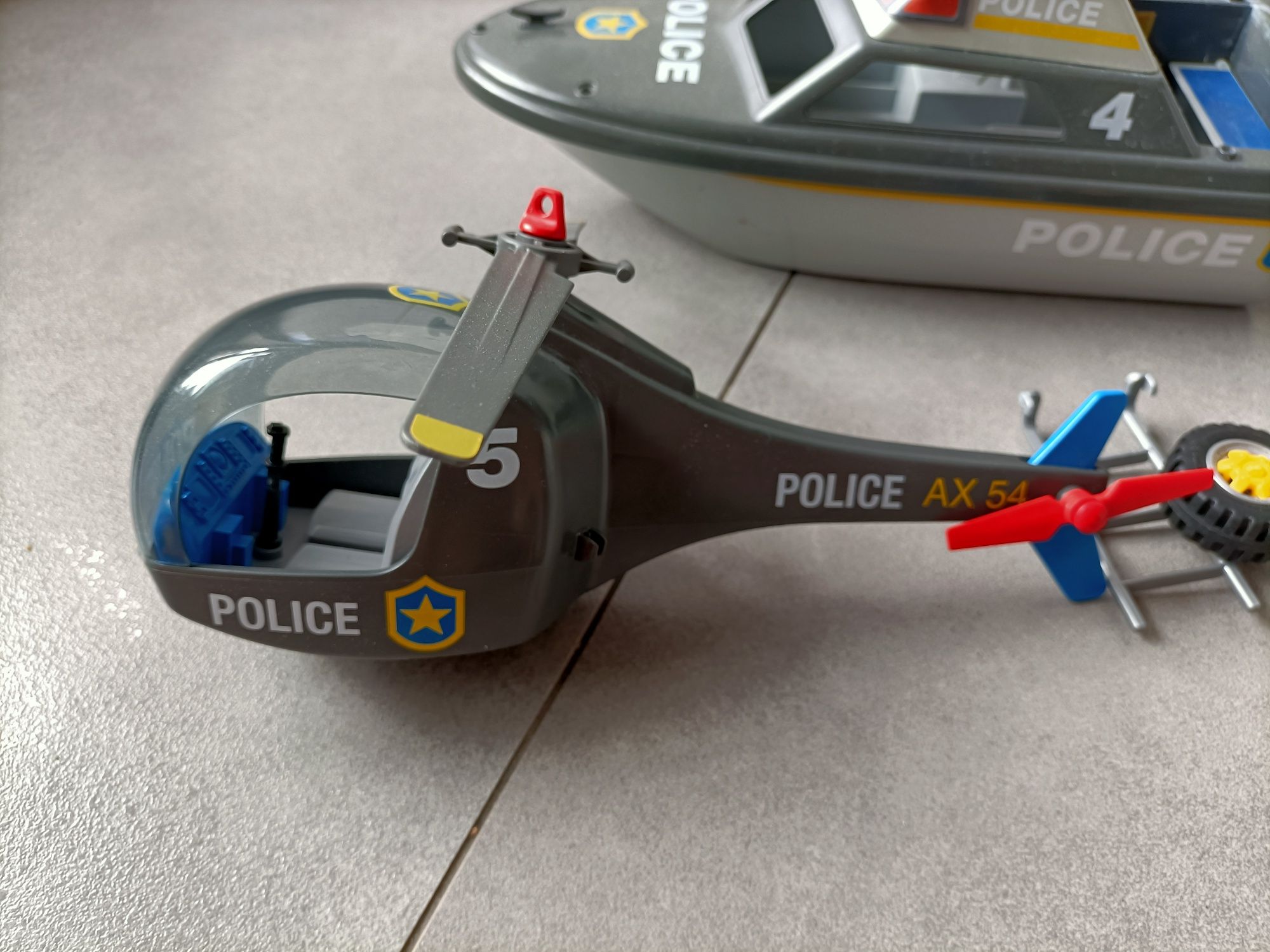 Playmobil łódź helikopter policyjny policja