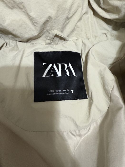Пуховик Zara. Длинное зимнее пальто