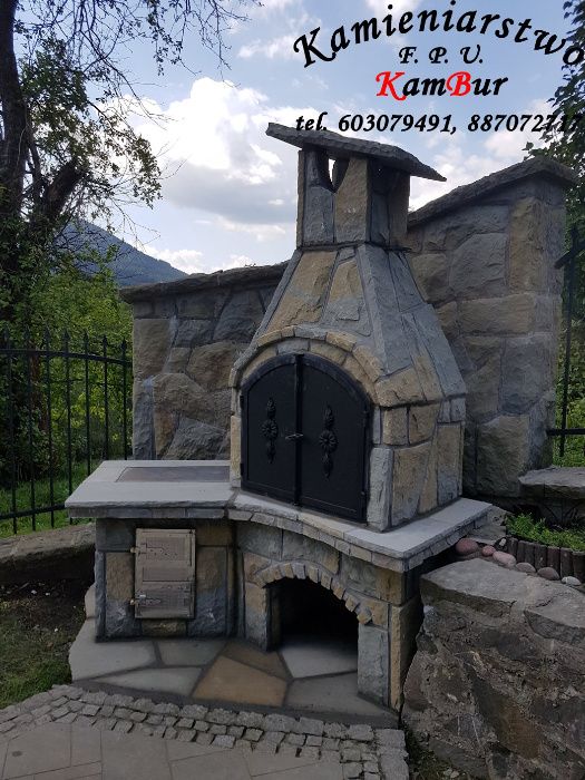Grillo-wędzarnia i piec z blachą z piaskowca (E15)