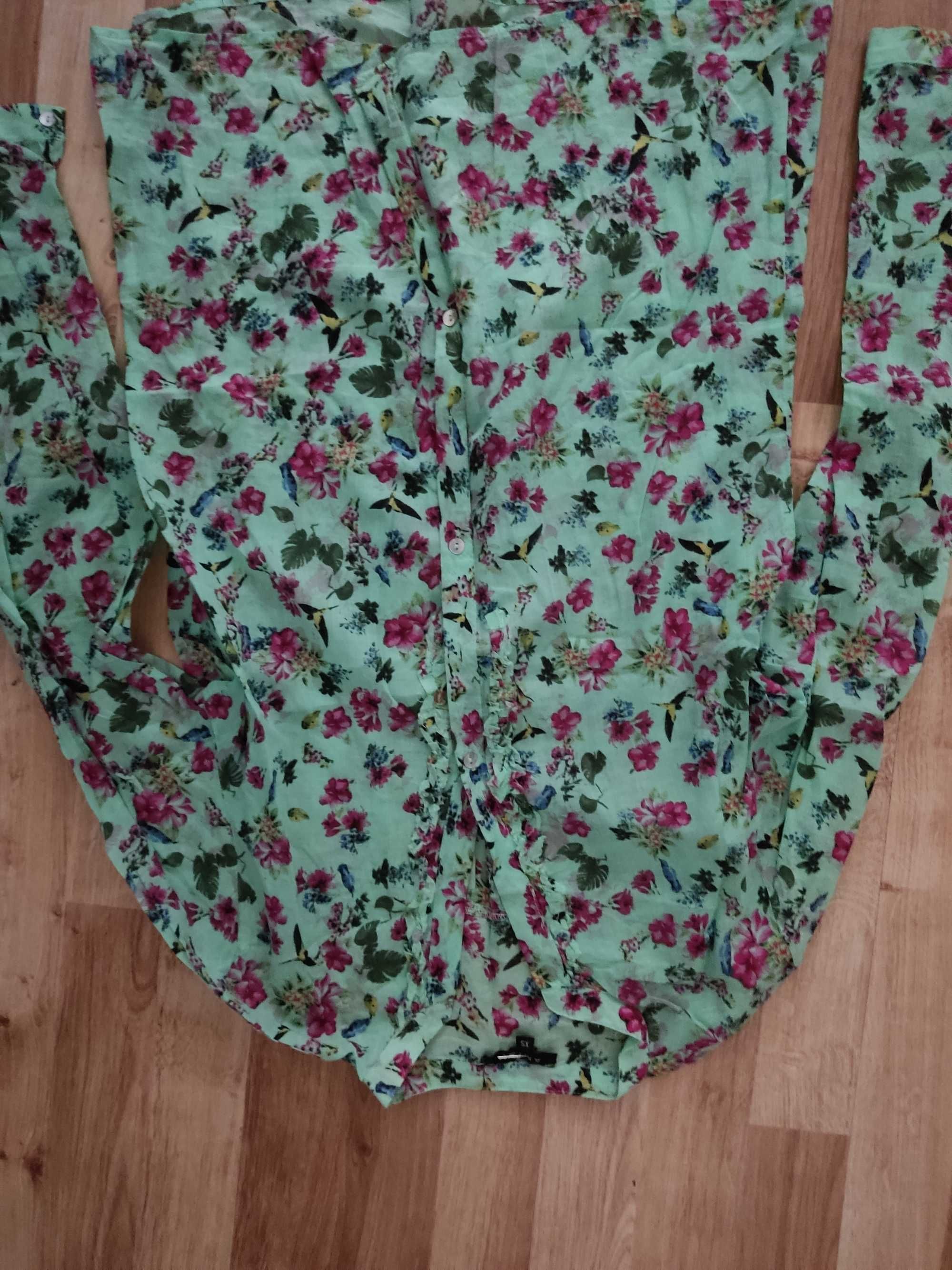 Bluzka koszulowa w kwiaty roz. XS