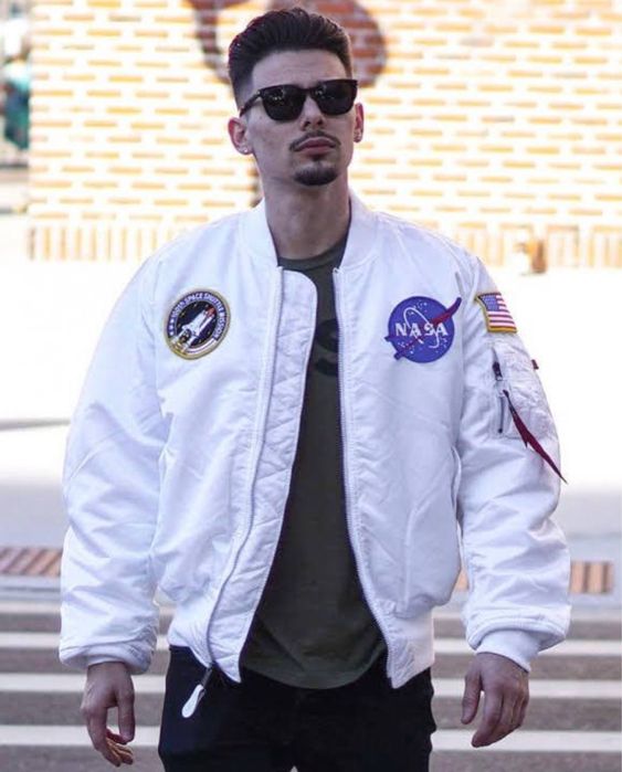 Куртка бомбер Біла NASA Alpha cp Industries Ma-1  wax rl