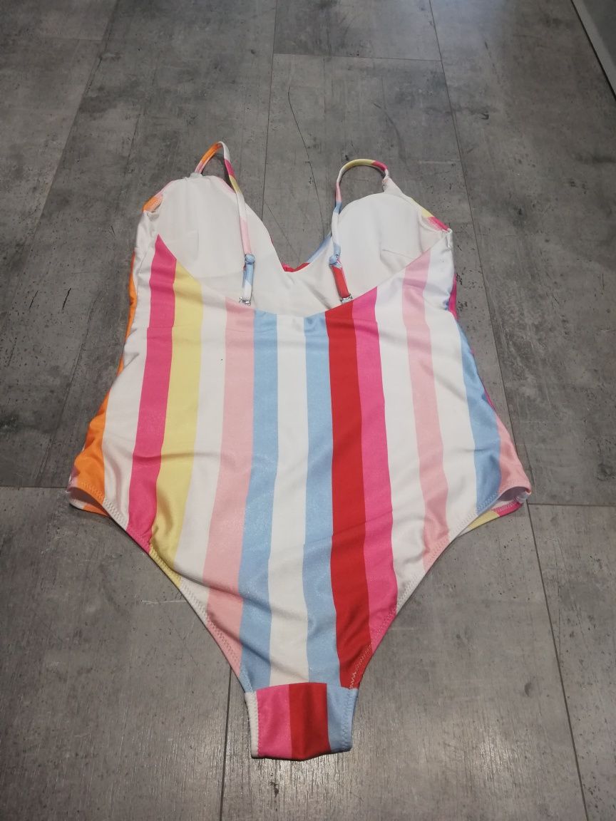 Strój kąpielowy jednoczęściowy L 40 H&M kostium kąpielowy w paski H&M