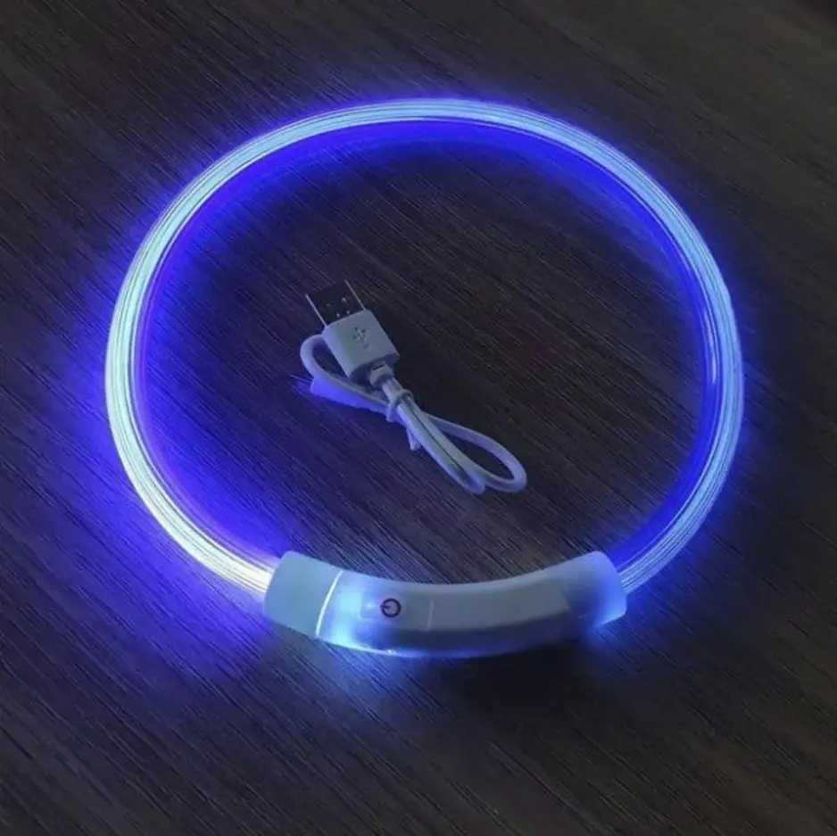 Світний LED-КОМІР для собак З USB зарядкою 50 СМ