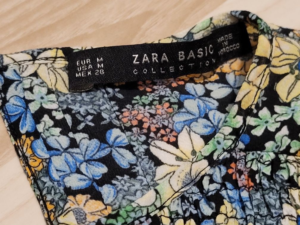 Bluzka damska Zara M 38 w kwiaty na wiosnę do pracy na lato zwiewna