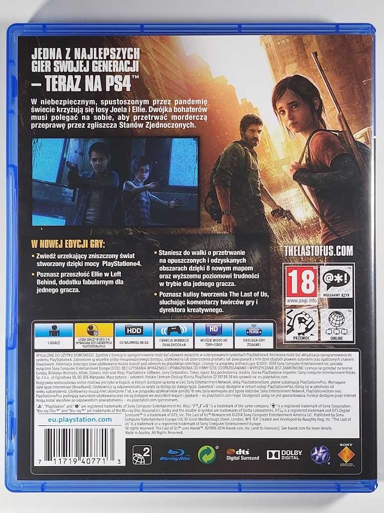 The Last of Us: Remastered / Edycja Premierowa / Gra PS4 / Dubbing PL
