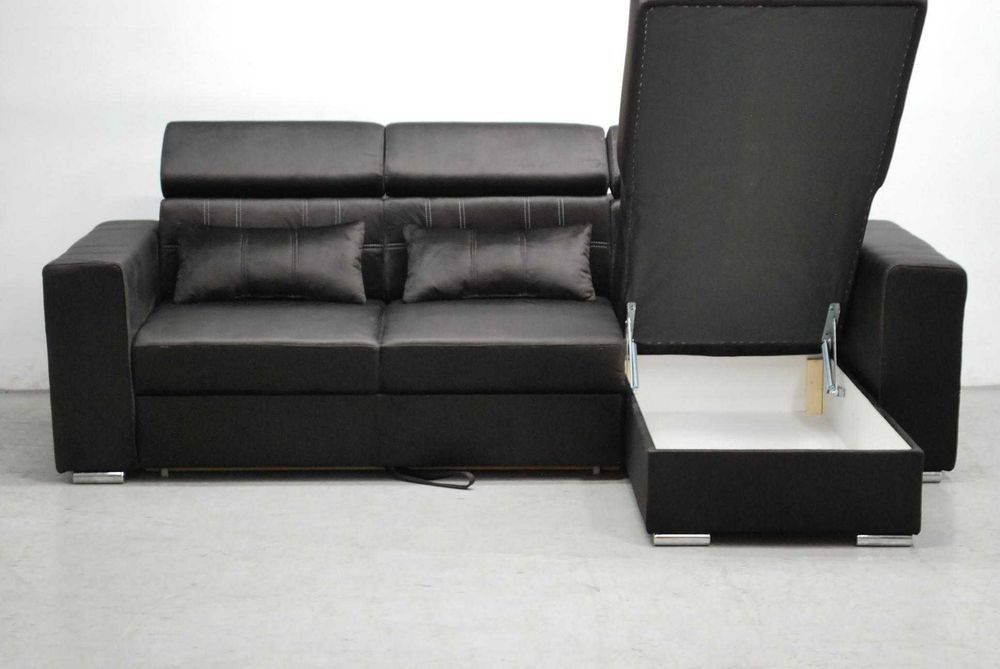 RLD NOWOCZESNY NAROŻNIK z funkcja spania + pojemnik M29 welur