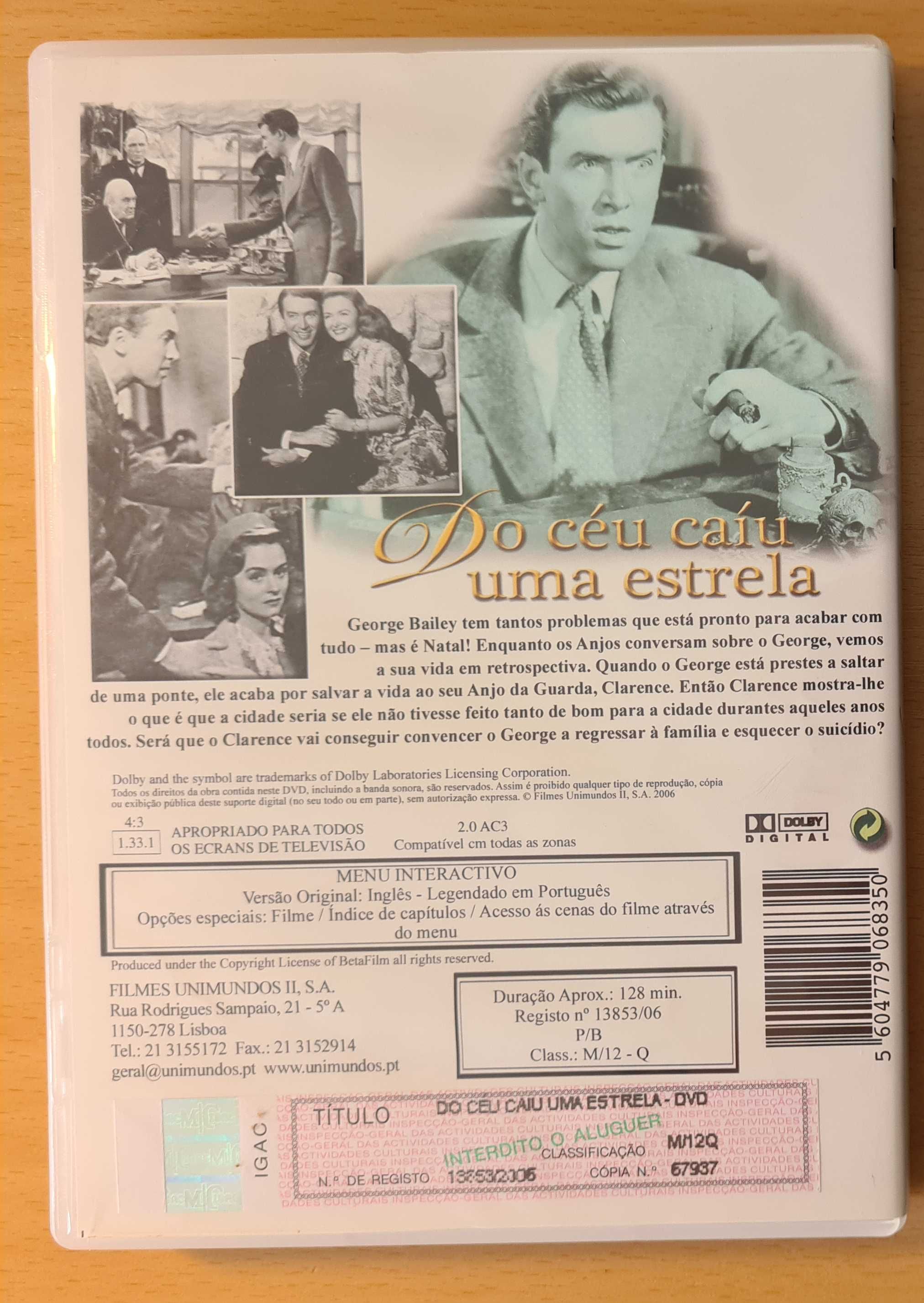 2 DVDs com filmes antigos: "Do Céu Caiu uma Estrela", etc.