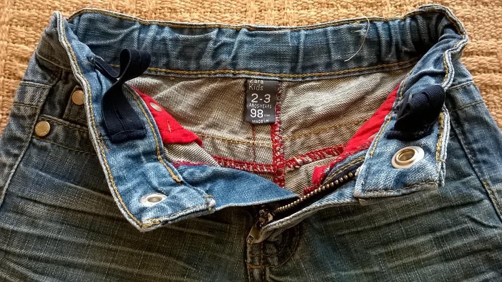 2-3 lata 98 cm Zara Kids spodnie jeansy przetarcia bluzka C&A nowe