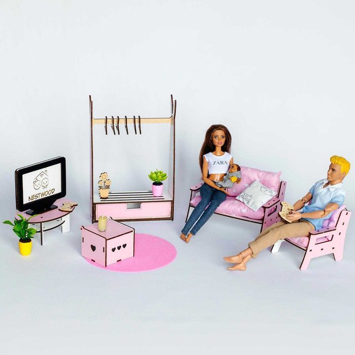 Волшебный Кукольный домик Барби NestWood Ляльковий будиночок Мебель