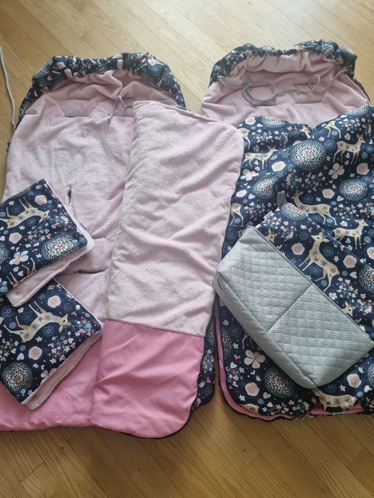 Śpiworki zimowe do wózka,  mufki i torba