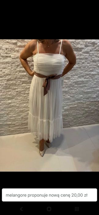 Sukienka komunia,wesele  biała tiulowa nowa z metką r.s/m