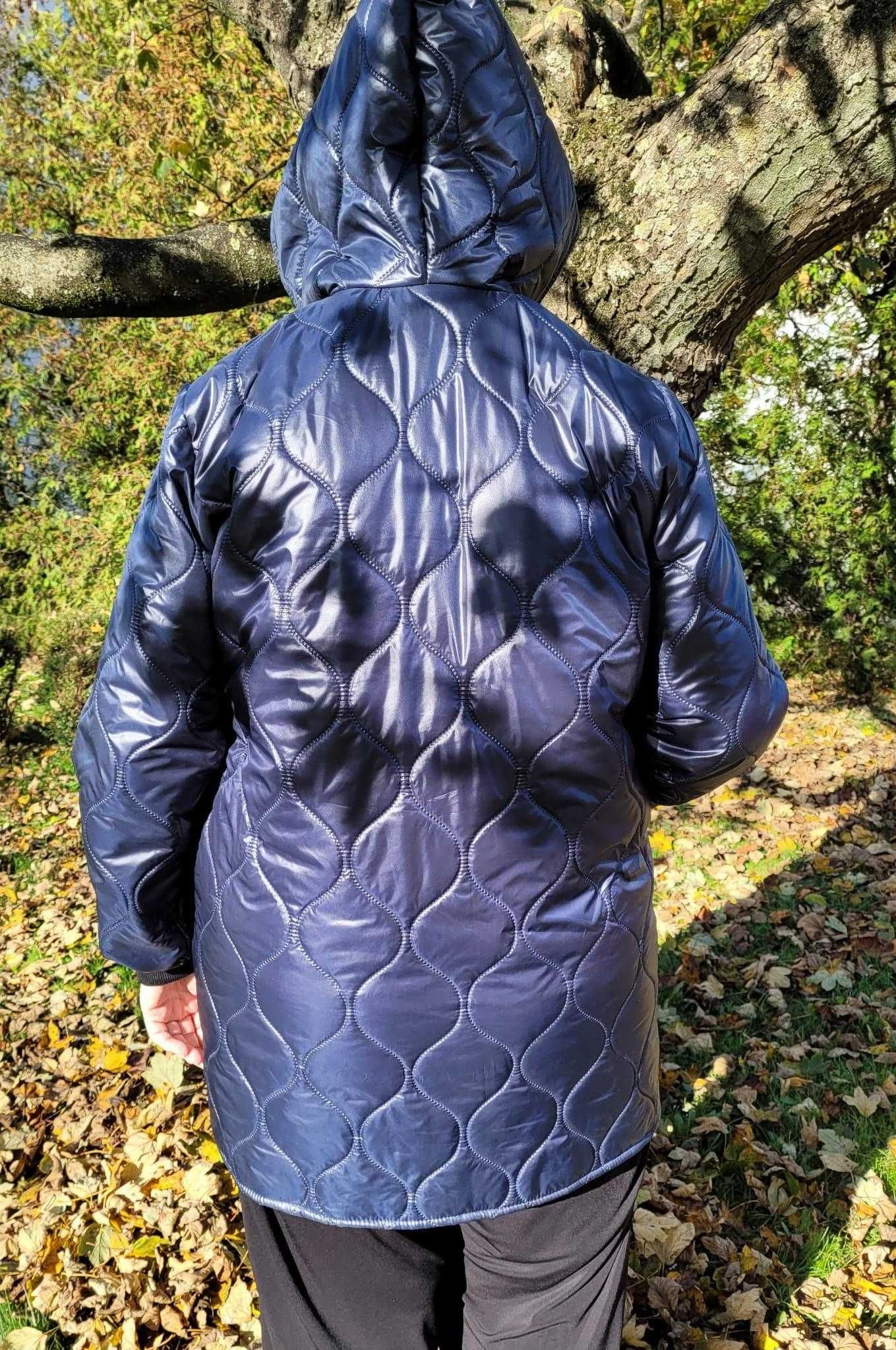 Kurtka damska pikowana w kolorze granatowym plus size - 50, nowa