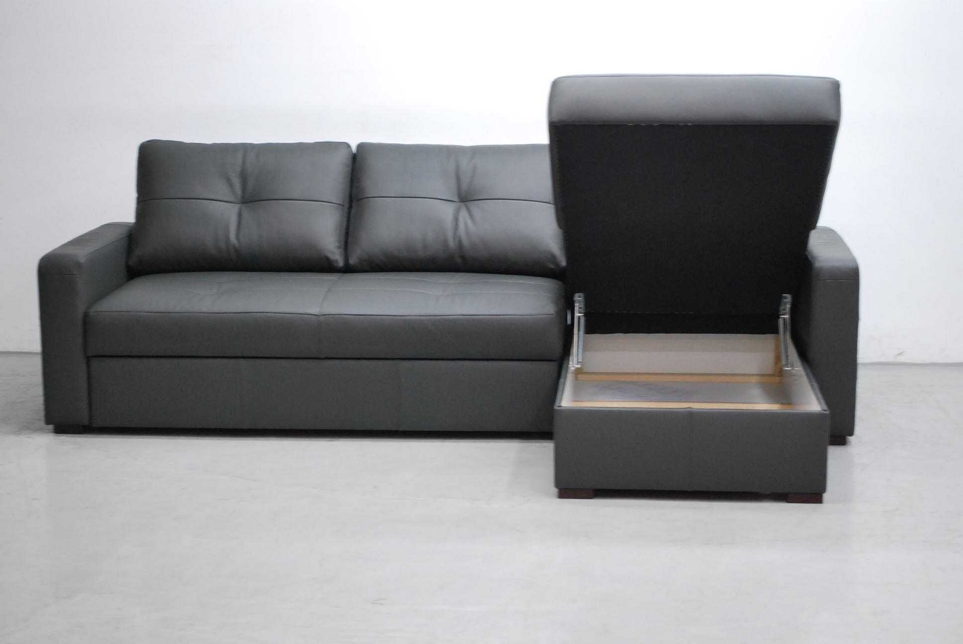 skóra naturalna Narożnik z funkcja spania spanie  9117 pojemnik sofa