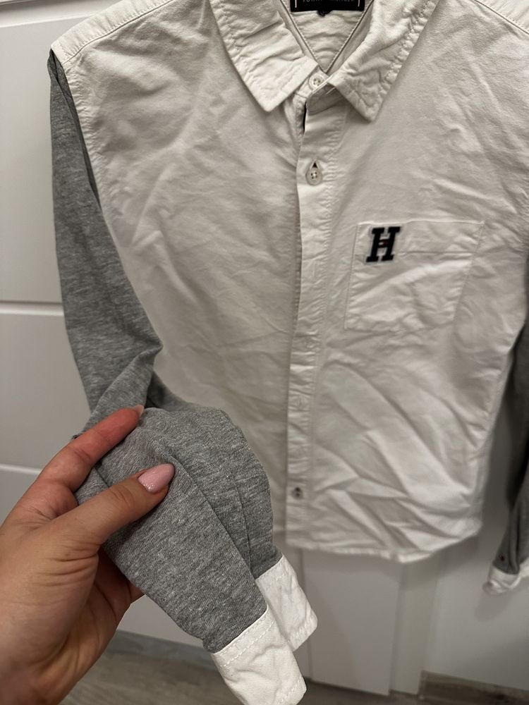 Koszula Tommy Hilfiger biała szara XS damska