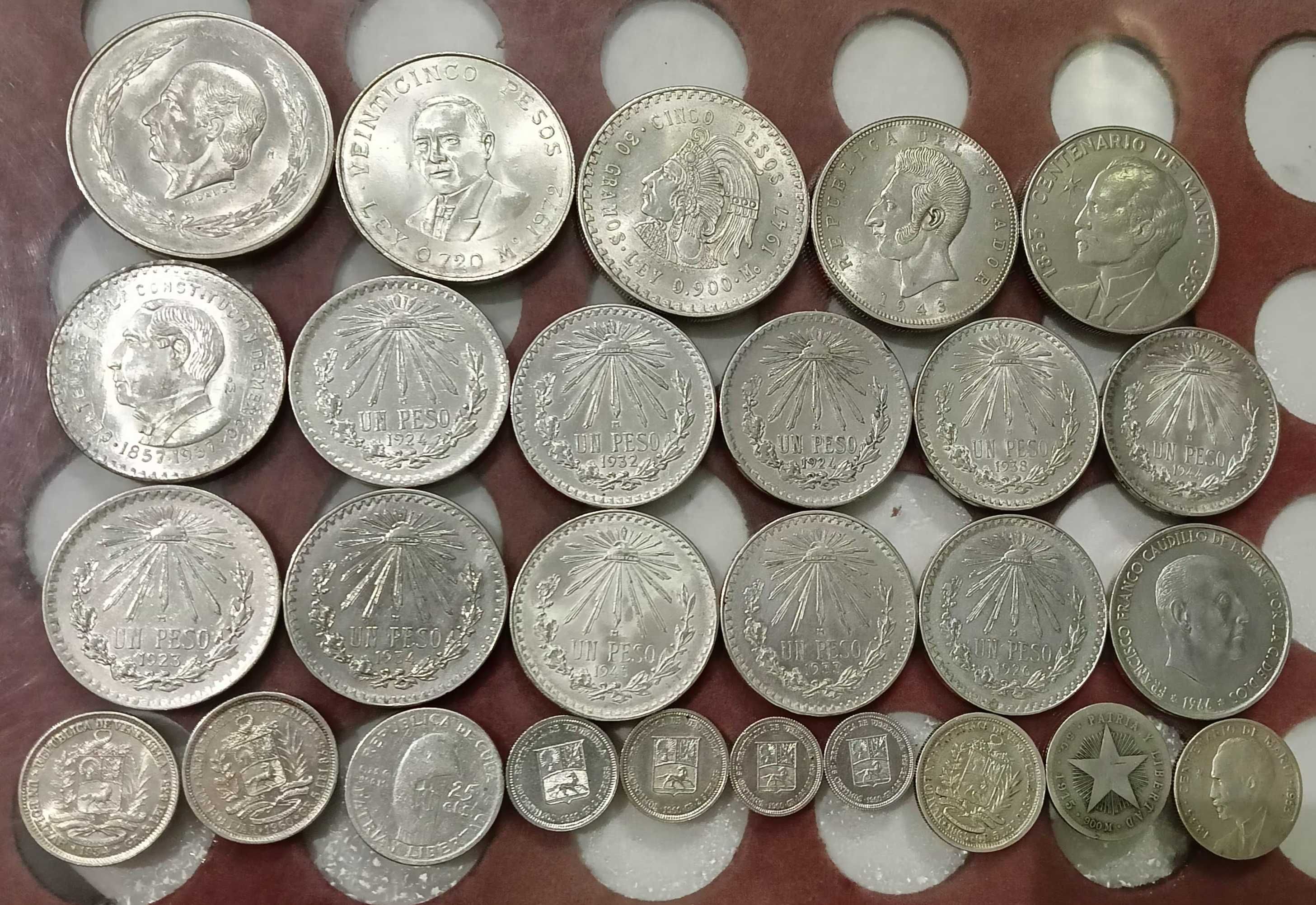 Продам серебреные монеты Мексики и латинской Америки