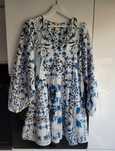 H&M sukienka bawełniana tunika koszula oversize Boho wzorzysta luźna