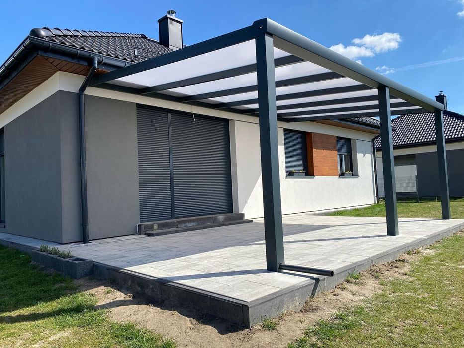 Zadaszenie Aluminiowe z Poliwęglanem 16mm 700x300 Taras , CarPort,7016