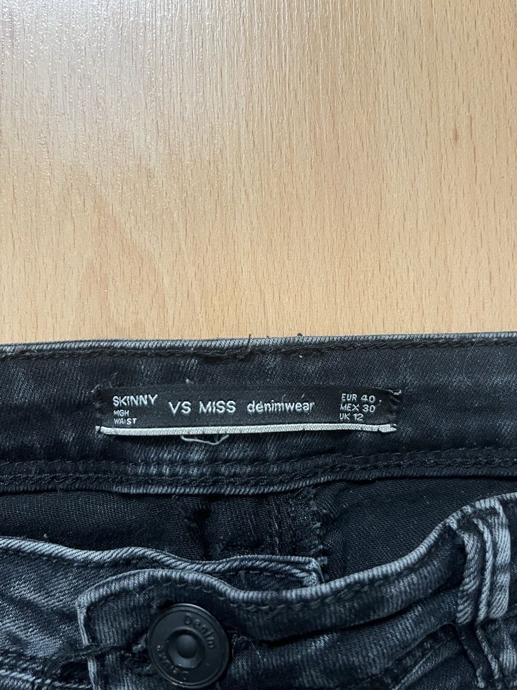 Szare spodnie, rurki obcisłe jeansy, szare skinny jeansy L denimwear