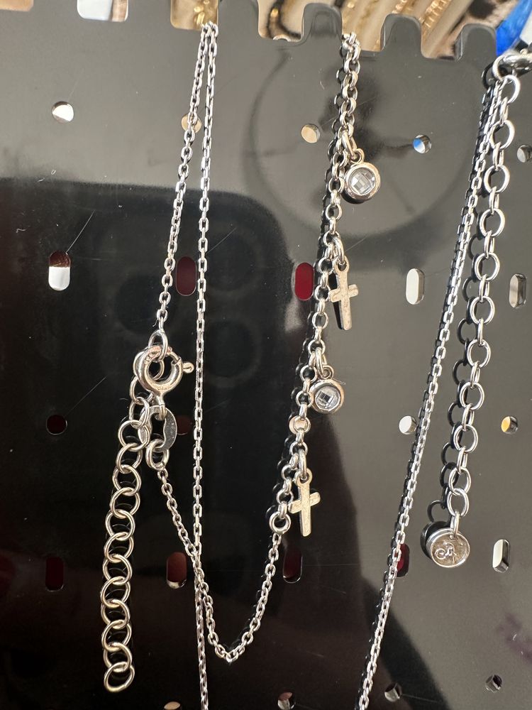 Zestaw srebrnej biżuterii lańcuszek + bransoletka 925