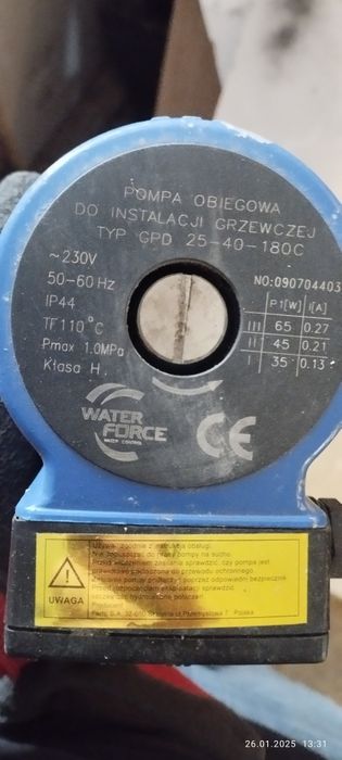Pompa obiegowa  do instalacji grzewczej
