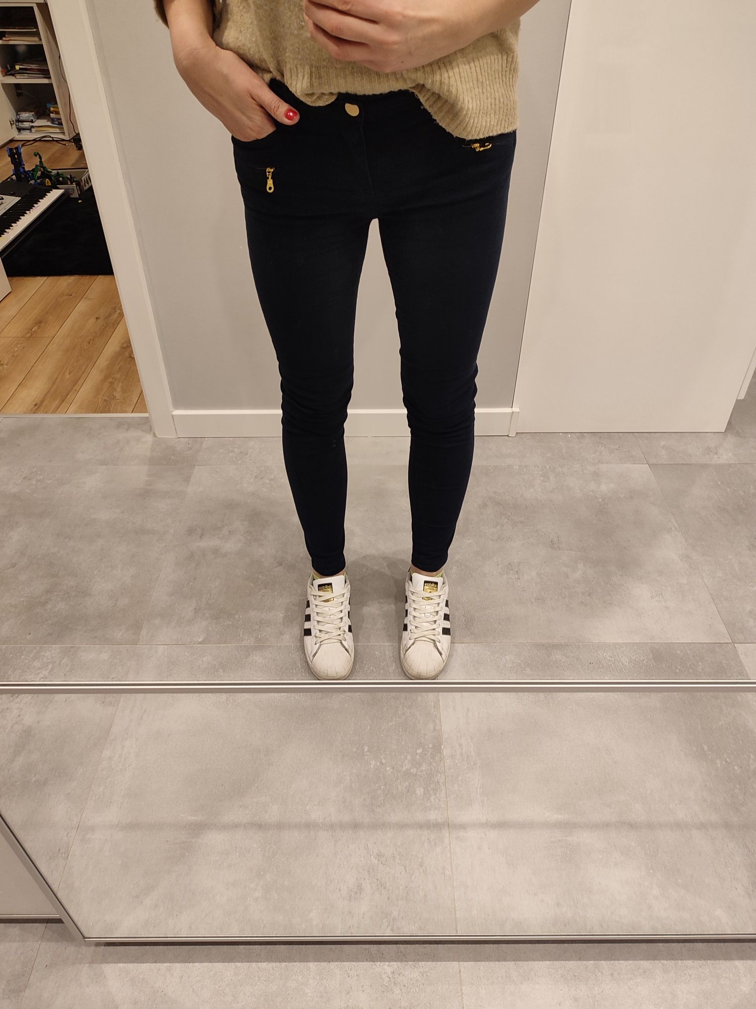 Granatowe spodnie River Island rozmiar 38 M
