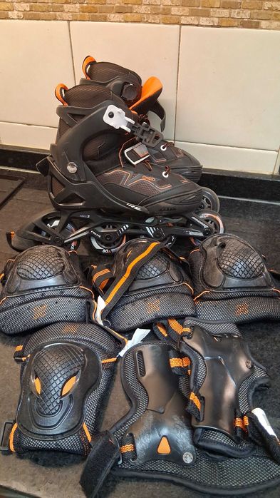 Patins em linha + proteções 35-38