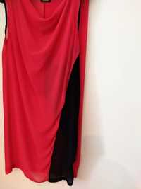 Vestido vermelho e preto