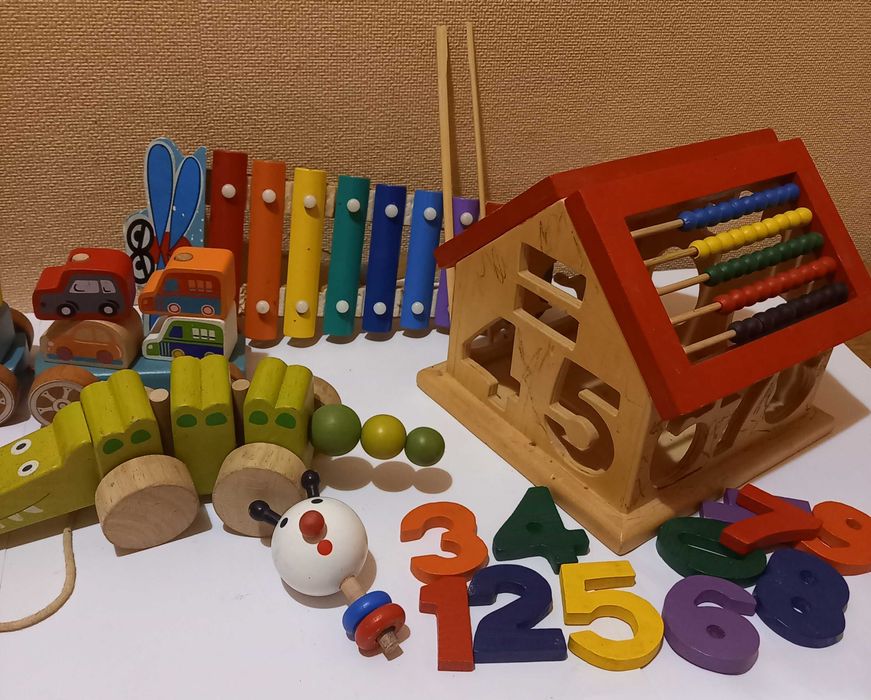 Іграшки СССР Будиночок дерев'яний дом Абак Ксилофон Юла Лисичка