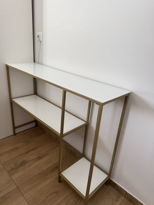 Konsola lawa zlota szklana