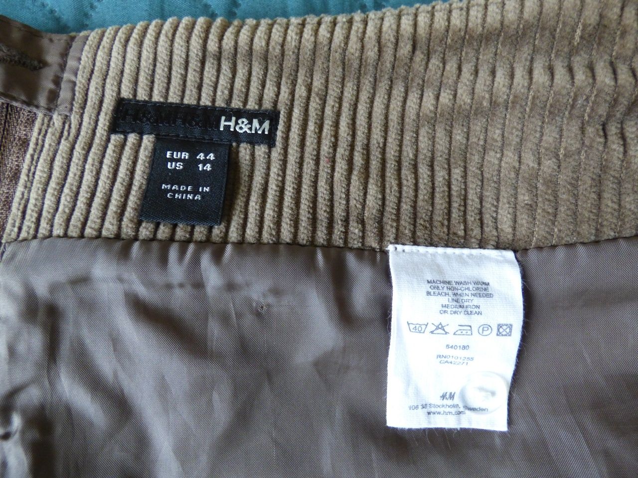 Spódnica struksowa brązowa midi, H&M, 14