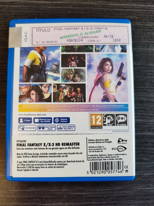 Final fantasy X / X-2 HD Remaster para PlayStation Vita.