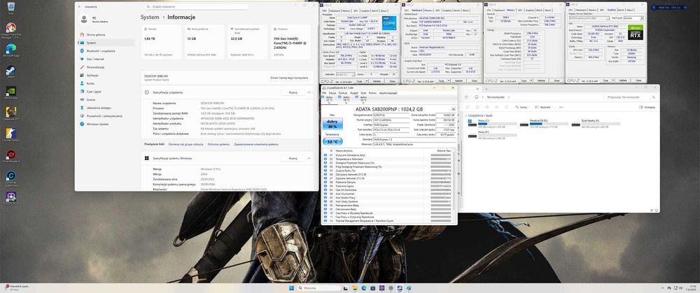 Komputer gamingowy. i5 11400f/32gbDDR4/RTX3060 12gb/1tb m.2/700W/Win11